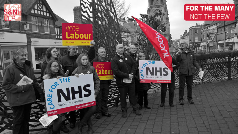Sleaford & North Hykeham Labour Party protesting for the NHS.